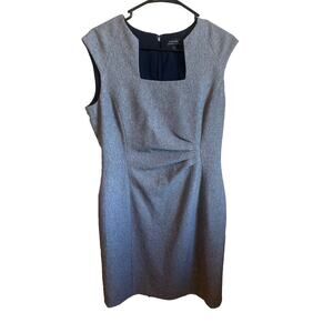 Tahari Arthur S. Levine Womens Sz 8 sheath gray fitted career business fitted